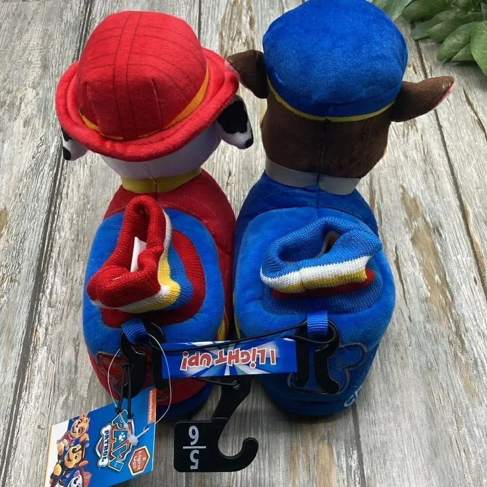 Baby Toddler Paw Patrol Light Up Comfy Slippers Shoes Sizes 5/6
